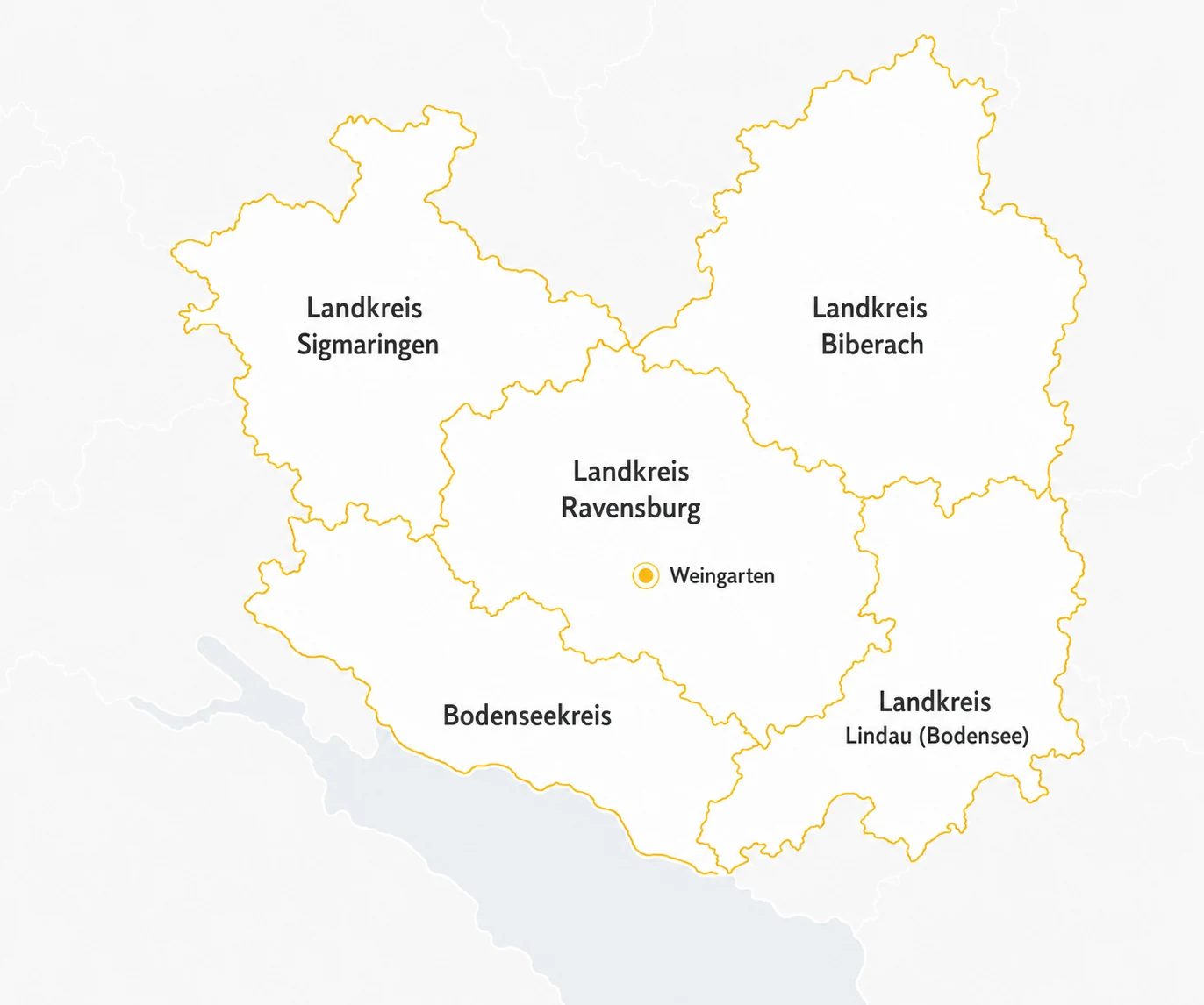 Einsatzgebiet allfine Photovoltaik: Landkreise Ravensburg, Bodenseekreis, Sigmaringen, Biberach und Lindau